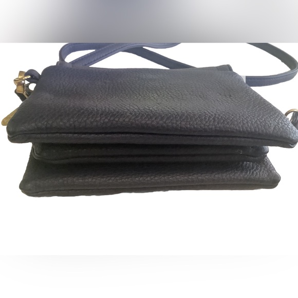 Charming Charlie shoulder Clutch Purse multipocket Faux Leather Blue 4.5” X 6.5” - Picture 3 of 13